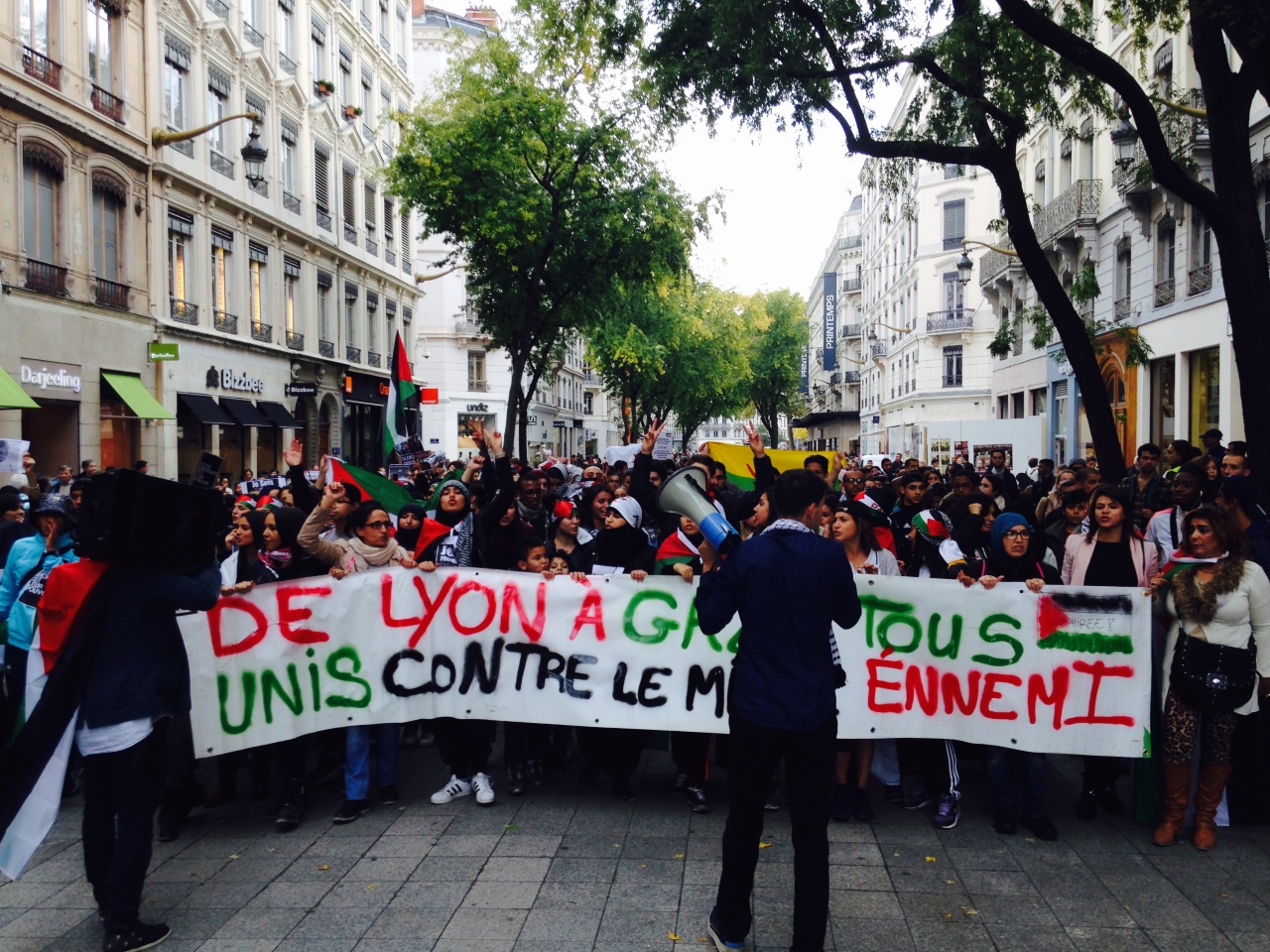 Les pros-palestiniens manifestent à Lyon Les pros-palestiniens manifestent à Lyon