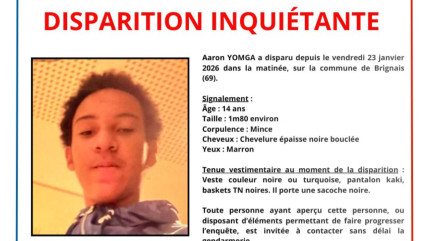 Disparition inqui&eacute;tante d'un adolescent pr&egrave;s de Lyon
