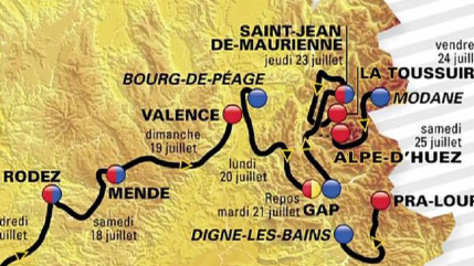Tour de France 2015 : le peloton attendu à Valence et à l'Alpe d'Huez