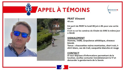 Un appel à témoins lancé après la disparition dans le massif des Bauges d'un père de famille originaire de Lyon Un appel à témoins lancé après la disparition dans le massif des Bauges d'un père de famille originaire de Lyon